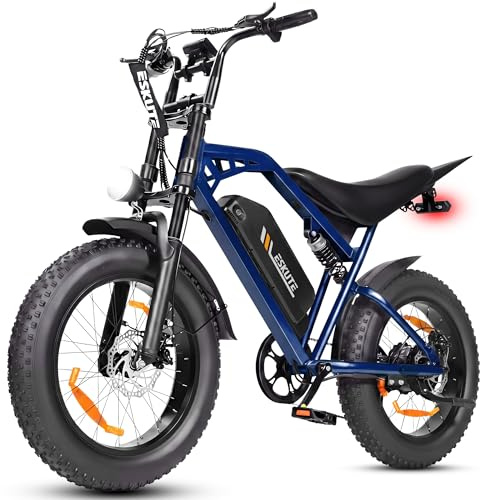 ESKUTE V202 E-Bike für Herren, 20×4 Zoll Fat Tire Offroad Elektrofahrrad mit 48V 20.8Ah Akku, NFC Entsperrung, 80 km Reichweite, Vollfederung MTB für Gelände Schnee Sand