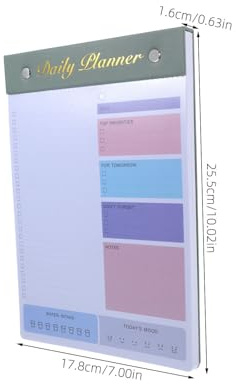 Hoement Cuaderno de Notas Simple Verde Lista de Tareas, Cuaderno Planificador Portátil de Papel para Oficina y Hogar, Fácil de Llevar y Organizar