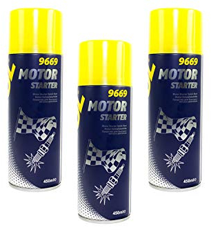 Starter Spray Starterspray Start Fix Starthilfe Motor MANNOL 3 X 450 ml