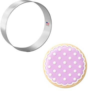 Foose Round Cookie Cutter 2.5 Inch –Tin Plated Steel Cookie Cutters – Round Cookie Mold