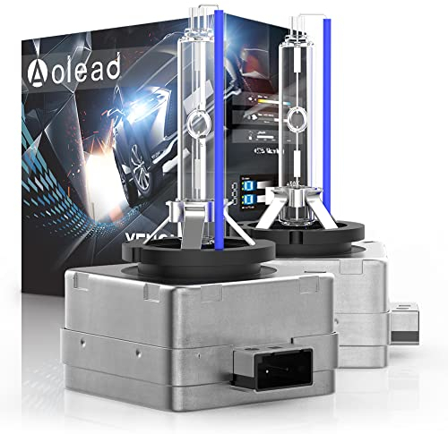 AOLEAD D1S Xenon Ampoules, Xénon HID Lampe de Rechange 12V 35W 8000K, 2 Lampes