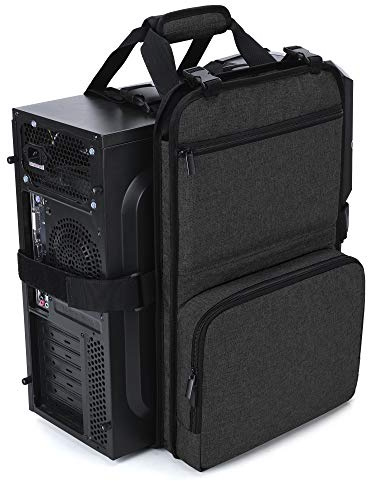 Trunab Custodia per Computer Desktop, Borsa da Viaggio per PC per Computer Tower PC Chassis, Tastiera, Cavo e Mouse, Nero