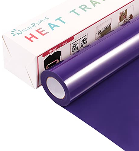 NANAPLUMS Plotterfolie Textil, 30.5cm×4m Flexfolie Plotter Textil, Bügelfolie für Textilien Transferfolie zum Aufbügeln für DIY T-Shirt, Stoffe(Lila)