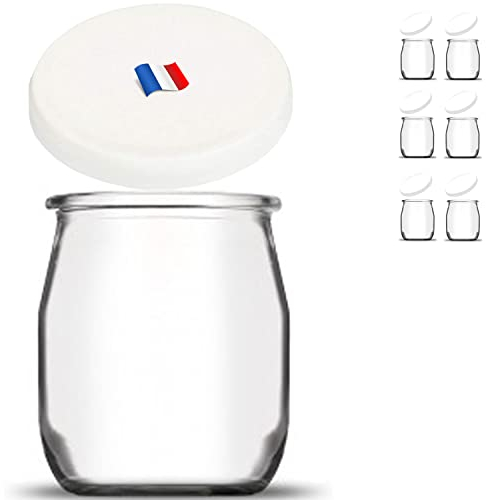 SPECIAL-DAY 24 pot de yaourt en verre avec couvercles hermetique verrine en verre pour tout yaourtièrepetit pots bebe longue conservation 125g- Lot de 24 pots avec 24 couvercles