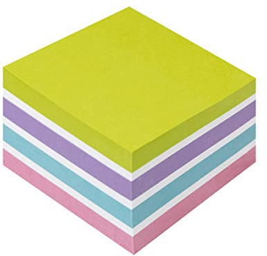Kores - Pastel Sticky Notes - Eco Cubo, Self-Stick Notes, Memo Block, Notepad, Back to School Supplies, Office Supplies - 75 x 75mm, Pack of 1 x 450 Sheets