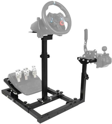 Minneer Adjustable Racing Wheel Stand Fits Logitech/Thrustmaster G27 G29 G920 G923 T300 and T248 Stable Design Not Included Wheel Pedals