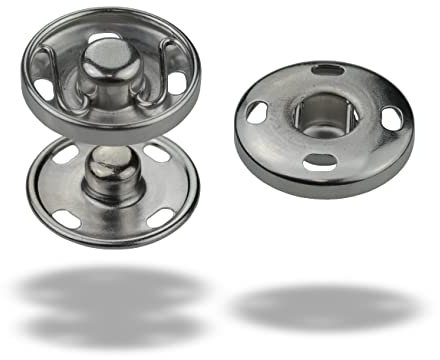 10 Paar mini Jersey Druckknöpfe zum Annähen aus Messing rostfrei und nickelfrei für Textilien