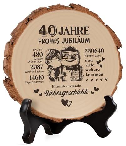 40 Jahrestag Geschenk für Ihn Sie - Holzplakette, Rubinhochzeit Geschenke, 40 Hochzeitstag Geschenk, Rubinhochzeit Deko, Geschenke zum 40. Hochzeitstag für Paare