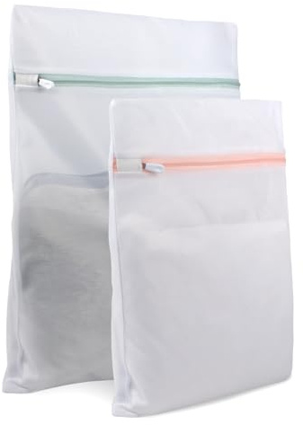Iorbur - Red de lavandería pequeña para lavadora, 30 x 40 y 40 x 50 cm, adecuada para suéteres, abrigos, calcetines, camisas, peluches, vaqueros, etc., 2 unidades