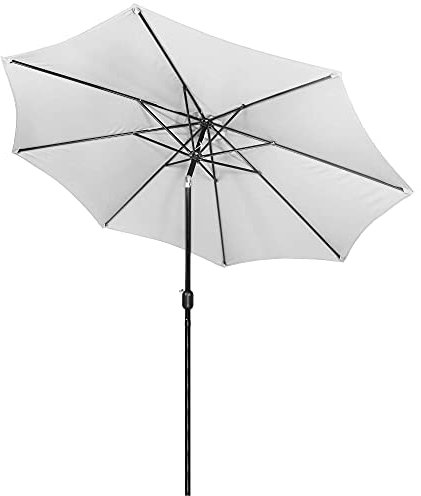 SPRINGOS Ombrellone da giardino pieghevole 300x245cm grigio chiaro con manovella + ombrelloni quadrato robusto antivento per piscina balcone spiaggia protezione UV esterno stabilimento