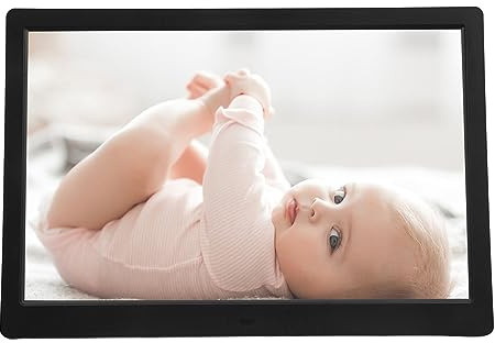 Großer Digitaler Bilderrahmen, 14,1-Zoll-HD-Digitalfotorahmen mit Videowiedergabe, fähiger Fernbedienung und Integriertem Lautsprecher (EU-Stecker 100-240 V)