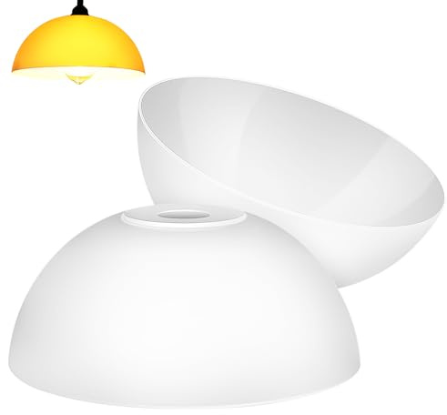Luxshiny 2 Pack Plastic Ceiling Lamp Shade Dome Design Ceiling Light Shade Cover Eye Protection Lampshade Replacement for Wall Lamps and Indoor Lighting Easy Install 11.10 X 11.10 X 4.72 in