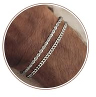 YADOCA Armband Herren Silber/Gold/Schwarz Edelstahl Armbänder für Herren | Stapelbar Armband für Männer Jungen, Manschette Schlange Seil Cuban Armband Set 19/21cm Geschenk für Papa Freund Ehemann Sohn
