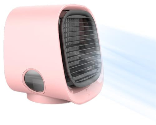 HADAVAKA Portable Air Cooler Mini Air Cooler Humidifier with 3 Speeds, Desktop Cooling Fan USB Fan Desktop Home Office Air Conditioning Fan, Quiet Personal Space Humidifier Desktop Cooling Fan (Pink)