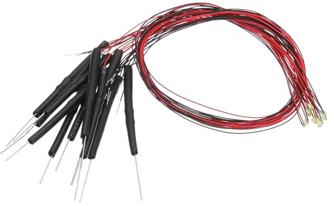 PATIKIL 0805 Pre-Wired Micro LED, 12 Pcs 3-6V Pre-soldered Mini Light Emitting Diodes Surface Mount Device for Model Building, DIY, Science Projects, 9.8 Length, Cool White
