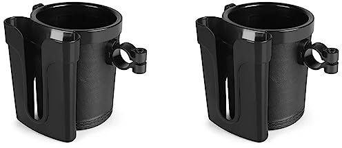LOLPALONE 2 x Getränkehalter für Fahrrad mit Schlüsselhalter für Handy, Universalhalterung für Lenker für Fahrräder und Roller, Schwarz