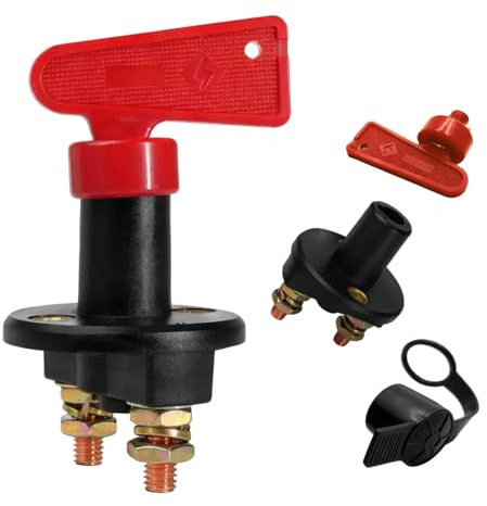 Interruptor de Desconexión de Batería 12V 300A, Aislador con Llaves para Coche, Barco y Camión, Interruptor de Emergencia Resistente a Altas Temperaturas