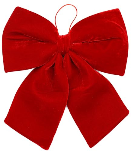 WANYI 1 Stück Weihnachtsschleifen Rote Schleifen Deko Schleife 37 X 37cm Geschenkschleife Groß Weihnachtsbaum Anhänger für Weihnachtsbaum Geschenkboxen Dekoration（Rot）