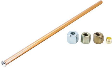 Hoite Tubo di scarico del compressore d'aria da 20 cm, tubo flessibile in rame rivestito in alluminio, diametro 6 mm, ricambio flessibile con connettori piatti e svasati