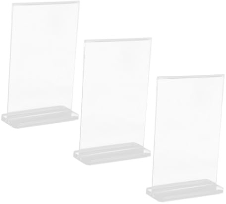 Cabilock 3 Stück Acryl Tischaufsteller Doppelseitig Klarer Display Ständer mit Qr code Funktion Robuster Kunststoff Aufsteller für Restaurant Menü Büro Messe und Ausstellung