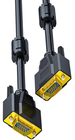 BUBEFSKD Cavo Schermato VGA con Perline Ferrite Garantisce Un'uscita Video 1080P Ininterrotta per più Dispositivi Cavo Schermato VGA con Nuclei Ferrite