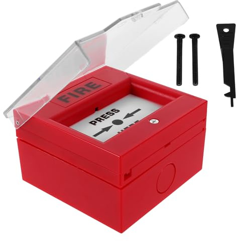 SEWOART Notrufknopf bei Glasbruch Feueralarm und Diebstahlschutz Taster mit Schutzhaube Universell für Elektrische Steuerungs und Zutrittskontrollsysteme Schnelle Notfallreaktion