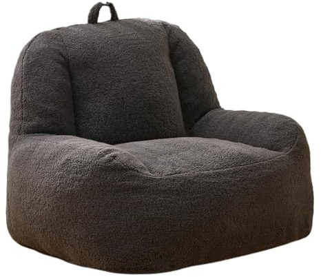 JHSDHYD Copertura Per Poltrona A Sacco Fodera for pouf in finto pile berbero 【Nessuna imbottitura all'interno! Devi acquistare tu stesso l'imbottitura!】(1-seat-dark grey)