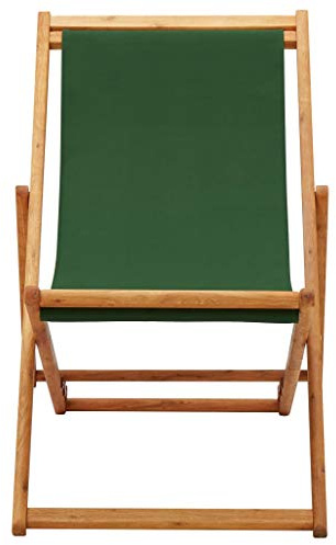 HFMDRMU Klappstuhl aus Eukalyptusholz und Stoff Grün, klappbarer Campingstuhl für Garten, Terrasse, Balkon, Strand und Camping, 3-Fach verstellbar, bis 110 kg belastbar, platzsparend
