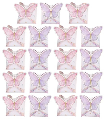 STOBAZA Scatole Regalo Farfalla in Carta Raffinata e Resistente per Feste e Celebrazioni Confezione da 48 Pezzi Design a Fiocco Rosa Lilla