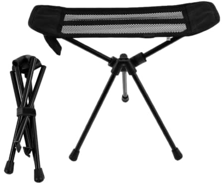 Taburete plegable de 3 patas | Taburete portátil de 3 patas para campamento | Taburete reposapiés de playa y soporte reclinable para acampar al aire libre