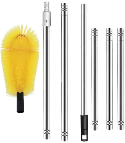 Extendable Roof Gutter Cleaner Practical Stainless Steel with Sturdy Bristles Portable for Home Maintenance Daily Use Drainage Cleaning Tool
