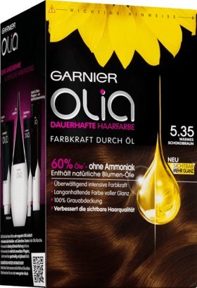Olia Garnier dauerhafte Haarfarbe 5.35 warmes schokobraun 1-Set