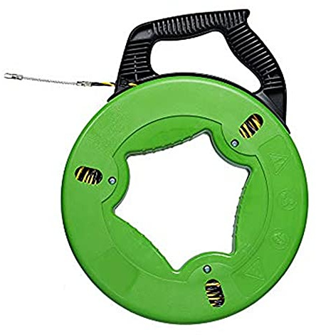 FEVERWORK 4.5mm x 30/40/50M Fiberglass Cable Tape Fish Tape Reel Puller Conduit Ducting Rodder Wire Cable - 40M