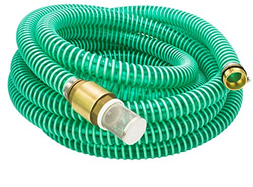 AWM Ansauggarnitur 1 Zoll (25 mm) Saugschlauch Sauggarnitur Saugschlauchgarnitur Pumpenschlauch (20 Meter, Grün/Messing)