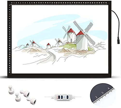 LED A1 A2 A3 A4 Leuchttisch Light Pad Zeichnen Leuchtplatte Mit USB-Stromkabel Malen Pad Leuchtkasten Für Künstler, Skizzieren, Animation, Designen, Tattoo. Geschenk Für Kinder, Künstler,Schwarz,A3
