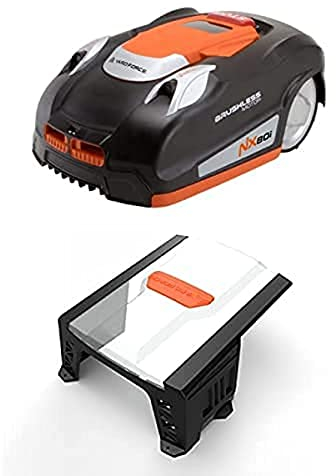 YARD FORCE Mähroboter NX80i bis zu 800 qm - Selbstfahrender Rasenmäher Roboter mit WLAN-Verbindung, App-Steuerung, iRadar Ultraschallsensor, Kantenschneide-Funktion, LCD-Bedienfeld mit schwarz Garage