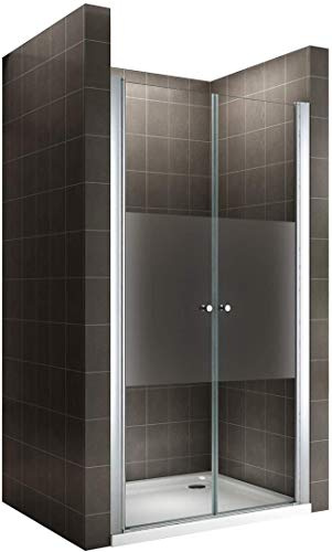 Porte de douche 96x185 cm verre sérigraphié - ajustable de 96 à 100 cm