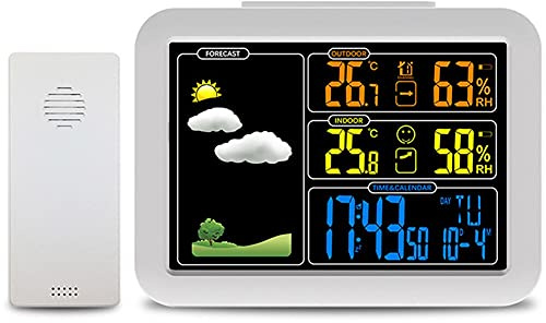 Station météo 3 en 1 pour une utilisation en intérieur et en extérieur, type baromètre thermomètre hygromètre, mesures de pression barométrique à domicile simplicité et lecture facile (métrique), or