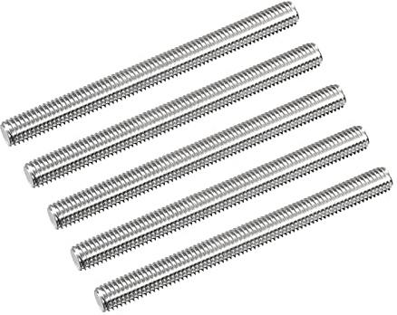 sourcing map Vollgewindestange, M8 x 90 mm, 1,25 mm Gewindesteigung, 304 Edelstahl, rechts, 5 Stück