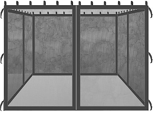 Coverify Gazebo Netting 8x8FT, Universal Replacement Mosquito Netting for Gazebo, Outdoor Pergola Mosquito Netting, 4-Panel Patio Screen Walls with Zipper (Mosquito Netting ONLY, Black) (QGMN8B)