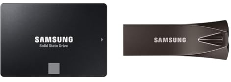 Samsung 870 EVO SATA III 2,5 Zoll SSD, 1 TB, 560 MB/s Lesen, 530 MB/s Schreiben & BAR Plus USB-Stick Typ-A, 64 GB, 200 MB/s Lesen, 30 MB/s Schreiben