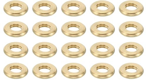 PATIKIL M5x0.8 Brass Round Locknut, 20 Pack Flat Wheel Ring Lock Nut Smooth Surface Decoration for Furniture and Light