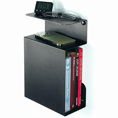 etterr | Stahl Nachttisch Schwarz | Nachtschrank Hängend | Klein | Bedside Table