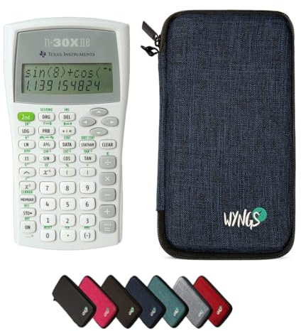 TI-30XIIB inkl. WYNGS Schutztasche Blau - Wissenschaftlicher Taschenrechner - Basic Set