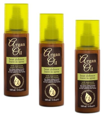 Arganöl Heat Defence Leave-In Spray mit marokkanischem Arganöl - Haarhitzeschutzspray zum Stylen - Hitzeschutzspray für Haare - Premium-Hitzeschutzmittel - 3er Pack + Cheeroo Magnet