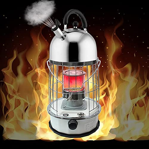 WXPXYBF Terrassen-Ölheizung, Petroleumheizung, für den Innen- und Außenbereich, tragbarer Petroleumofen aus Edelstahl, Heizstrahler/2 x Docht