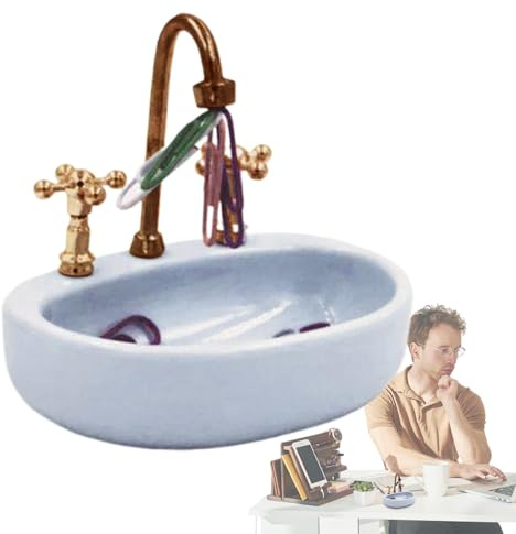 Support pour trombones de lavabo – Support pour trombones d'évier de cuisine | Distributeur de trombones pour évier de robinet | Clips de papier Épingles Distributeur