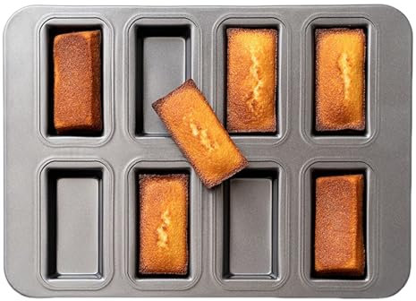 Moldes pequeños para hornear, moldes de pan pequeños, bandeja rectangular dividida de carne de 8 cavidades para magdalenas, brownies, cupcakes, tarta de queso