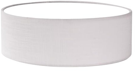 LQWELL Deckenlampe Stoff, Deckenleuchte Rund mit Leinen Lampenschirm, E27 Fassung x 2, max.40W, Ø40cm x H10cm, Grau, für Wohnzimmerlampe Schlafzimmerlampe Deckenbeleuchtung