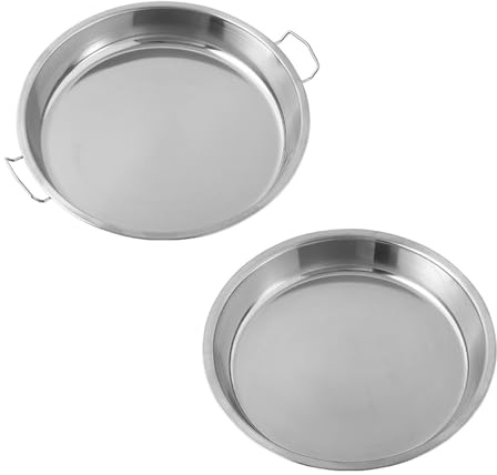 Lot de 2 bols de service alimentaire en acier inoxydable Assiettes à vapeur Serving Pans Liangpi Fabrication de moules pour cuire à la vapeur et servir